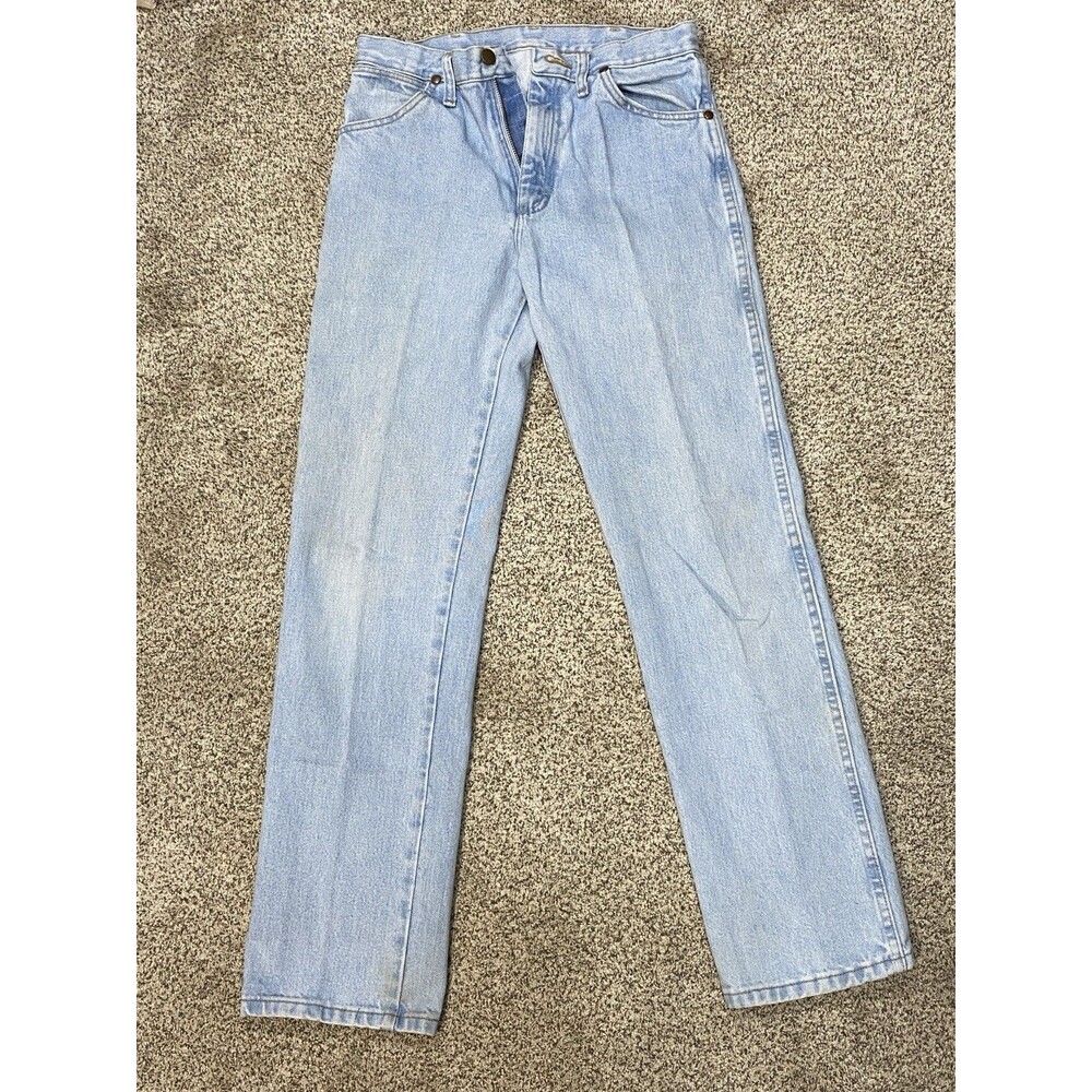 Vintage Wrangler 13MWZGH Jeans 29x32 Light Wash Cowboy Western Straight Leg